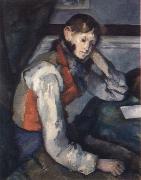 the boy in the red waistcoat Paul Cezanne